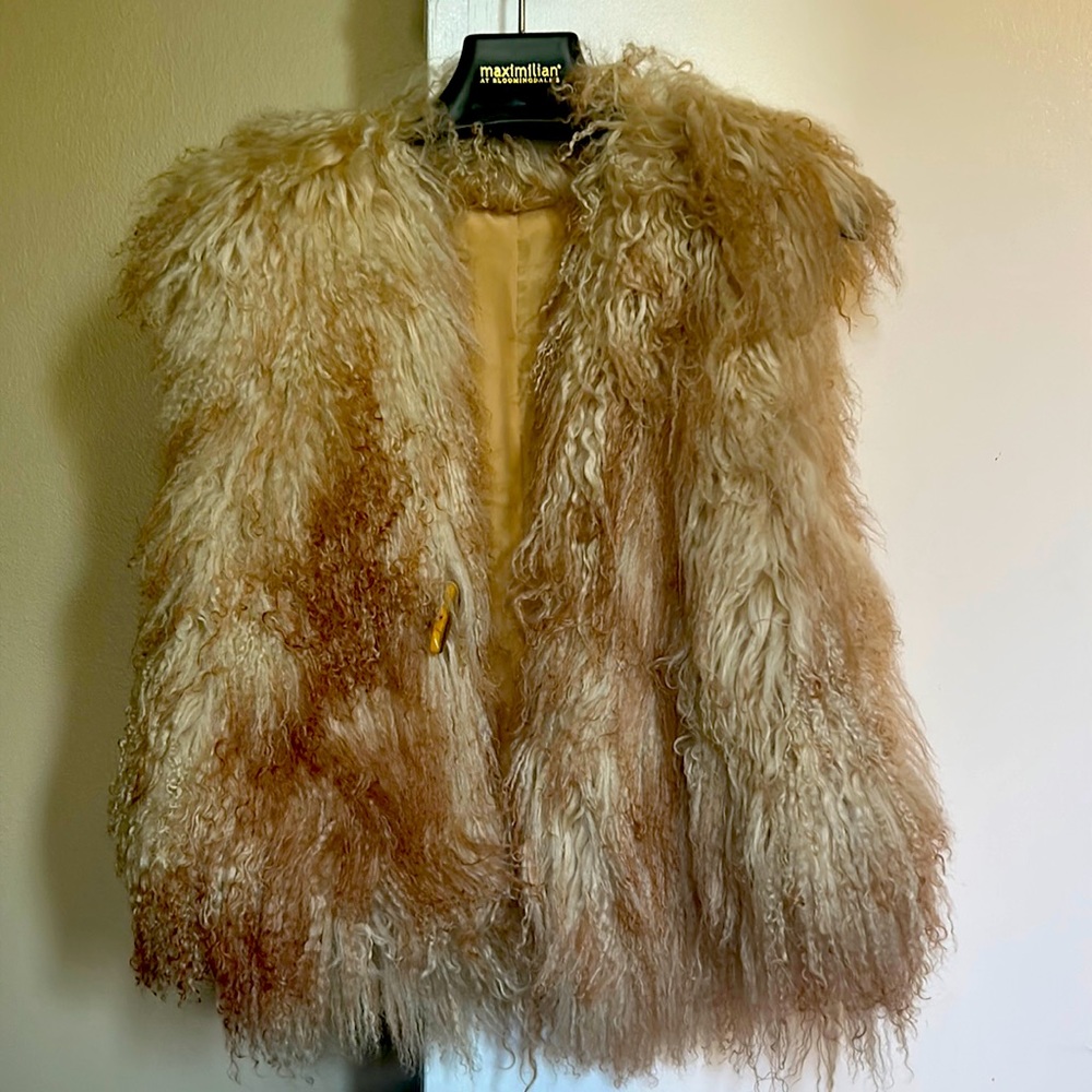 Authentic Maximillion at Bloomingdale’s fur vest
